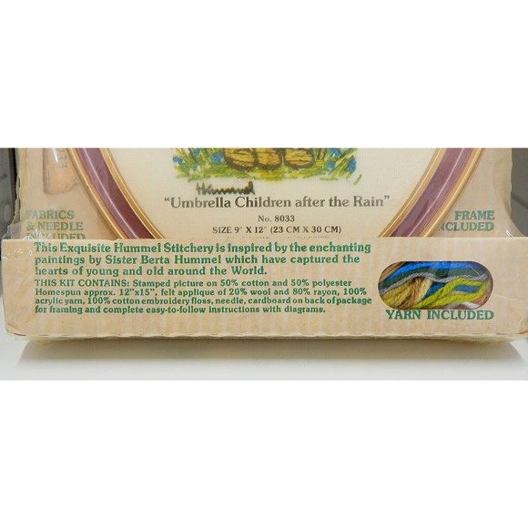 Hummel Stitchery Crewel Kit Umbrella Children After the Rain Gallery Crafts NOS - Picture 2 of 9